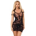 SUBBLIME - 952198 NETZ-KLEID MIT BRILLANTEN DIAMANTEN SCHWARZ