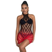SUBBLIME - 952242 ROTER UND SCHWARZER KLEID AUS ELASTISCHEM