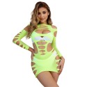 SUBBLIME - 952280 ROBE RÉSILLE ÉLASTIQUE MANCHES LONGUES VERT