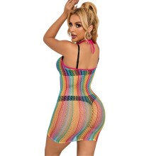 SUBBLIME - 952341 VESTIDO RAINBOW FISHNET TAMANHO ÚNICO