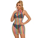 SUBBLIME - 952341 VESTIDO RAINBOW FISHNET TAMANHO ÚNICO