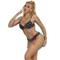 SUBBLIME - 952426 REGENBOGEN-KLEID MIT LANGEN RMELN UND NETZ