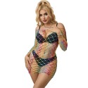 SUBBLIME - 952426 RAINBOW MANGA LONGA FISHNET VESTIDO TAMANHO