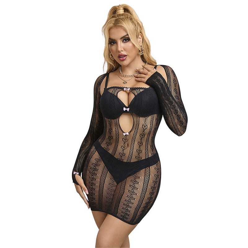 SUBBLIME - 952464 SCHWARZER NETZ-KLEID EINE GRÖSSE SUBBLIME - 952464 SCHWARZER NETZ-KLEID EINE GRÖSSE