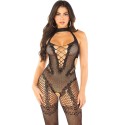 LEG AVENUE - NETZ-BODYSTOCKING MIT SCHRITTFREIEN SCHWARZ EINE GRÖSSE