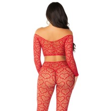 LEG AVENUE - CROP TOP + BAS ROUGE TAILLE UNIQUE