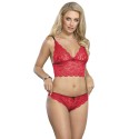 SUBBLIME - 953898 SILK AND LACE NIGHTGOWN + PANTIES RED S/M