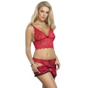 SUBBLIME - 953904 CAMICIA DA NOTTE IN SETA E PIZZO + SLIP ROSSO