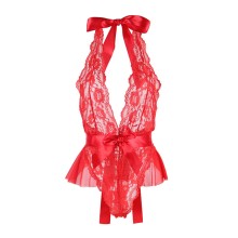 SUBBLIME - 953973 SEXY BODY WITH RUFFLES + BELT RED S/M