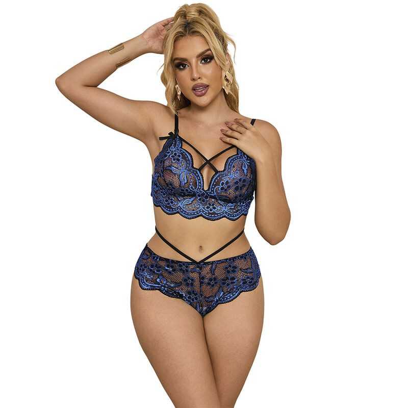 SUBBLIME - 954062 SUTIÃ + CALCINHA RENDA AZUL S/M SUBBLIME - 954062 SUTIÃ + CALCINHA RENDA AZUL S/M