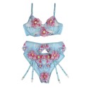 SUBBLIME - 954116 BH + HÖSCHEN MIT STRUMPFGÜRTEL BLUMENDESIGN