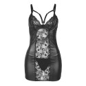 SUBBLIME - 954161 DRESS + THONG LEATHER BLACK S/M