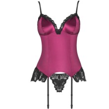 LIVCO CORSETTI FASHION - AGRAFENA CF 90436 CORSET + THONG BURGUNDY S/M