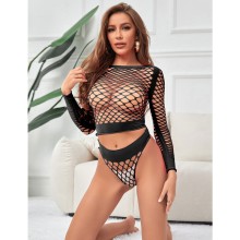 SUBBLIME - 952228 2 PEAS MANGA LONGA FISHNET CONJUNTO PRETO