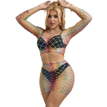 SUBBLIME - 952440 2-TEILIGER NETZ-SATZ LANGARM REGENBOGEN EINE