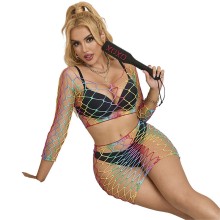 SUBBLIME - 952440 2-TEILIGER NETZ-SATZ LANGARM REGENBOGEN EINE