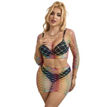 SUBBLIME - 952440 2-TEILIGER NETZ-SATZ LANGARM REGENBOGEN EINE