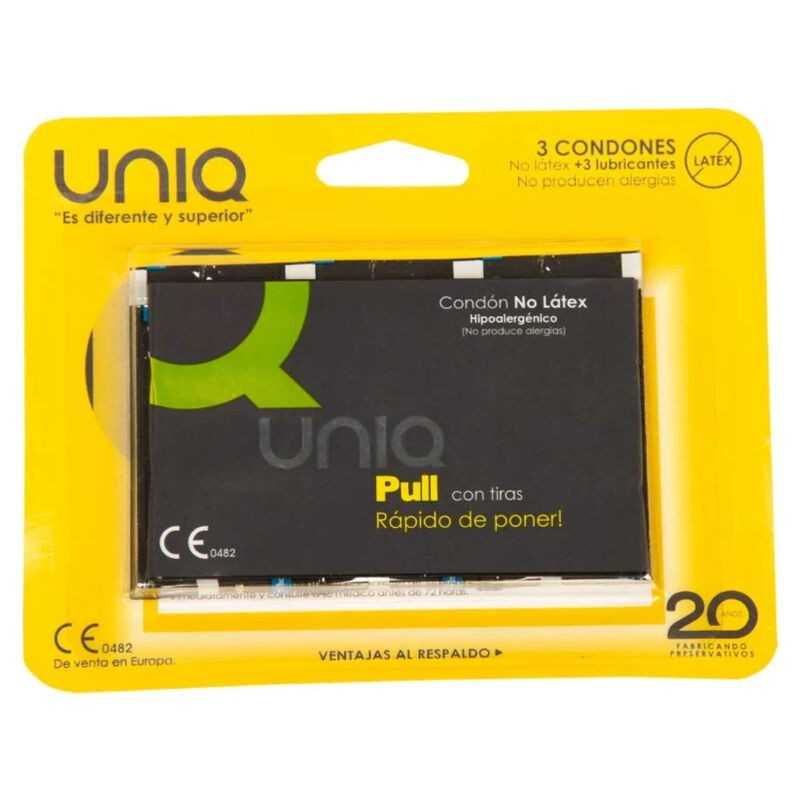 UNIQ - PULL PRESERVATIFS SANS LATEX AVEC BANDES 3 UNITES UNIQ - PULL PRESERVATIFS SANS LATEX AVEC BANDES 3 UNITES