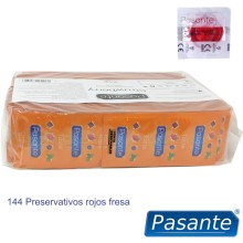 PASANTE - PRÉSERVATIFS SAVEUR FRAISE SAC 144 UNITÉS