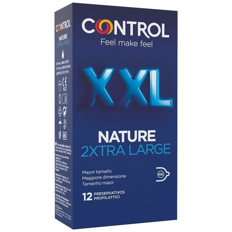 CONTROL - PRÉSERVATIFS NATURE 2XTRA GRANDS XXL - 12 UNITÉS