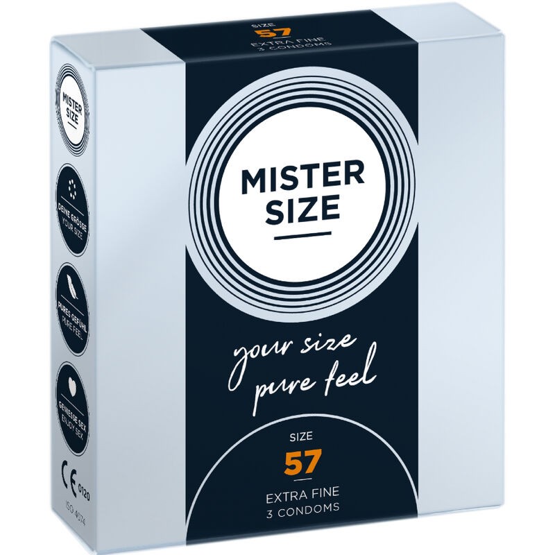 MISTER SIZE - PRESERVATIVO TAMANHO L 57 MM (3 UNIDADES)