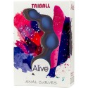 ALIVE - BOLAS ANAIS DE SILICONE TRIBALL AZUL 15 CM