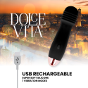 DOLCE VITA - AUFLADBARER VIBRATOR DREI SCHWARZ 7 GESCHWINDIGKEIT