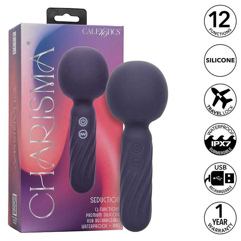 CALEXOTICS - CHARISMA SEDUCTION MASSAGER 12 FUNCTIONS 17.75 CM X 6.25 CM PURPLE