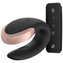 SATISFYER - DOUBLE LOVE LUXURY PARTNER VIBRATOR BLACK