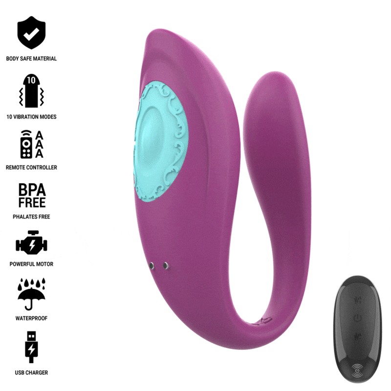 INTENSE - ANNIE VIBRADOR EM FORMA DE U E ESTIMULADOR ROXO