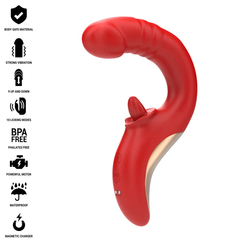 INTENSE - PAULINA VIBRATOR AND STIMULATOR IN U SHAPE RED