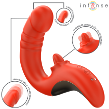 INTENSE - PAULINA VIBRATOR AND STIMULATOR IN U SHAPE RED