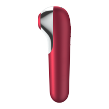 SATISFYER - DUAL LOVE VIBRATOR AND SUCTIONER WITH PULSED AIR RED