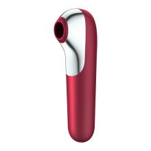 SATISFYER - DUAL LOVE VIBRATOR AND SUCTIONER WITH PULSED AIR RED