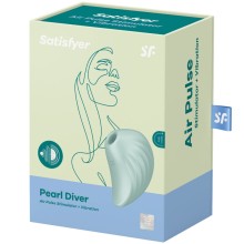 SATISFYER PEARL DIVER AIR PULSE STIMULATOR VIBRATOR - GREEN