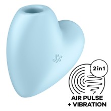 SATISFYER CUTIE HEART AIR PULSE STIMULATOR VIBRATOR - BLUE