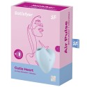 SATISFYER CUTIE HEART AIR PULSE STIMULATOR VIBRATOR - BLUE