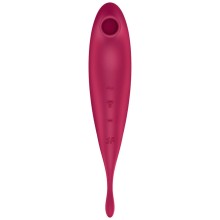 SATISFYER TWIRLING PRO+ AIR PULSE STIMULATOR VIBRATOR APP - RED