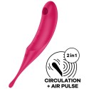 SATISFYER TWIRLING PRO AIR PULSE STIMULATOR VIBRATOR - RED