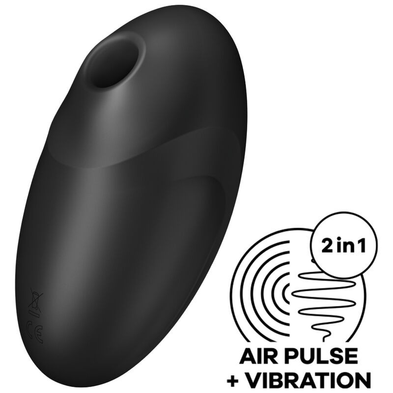 SATISFYER VULVA LOVER 3 AIR PULSE STIMULATOR VIBRATOR - BLACK