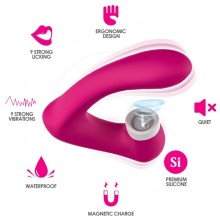 ARMONY - SECRETKISS LECKT VIBRIERENDEN CLIT UND VIBRATOR IN GEBOGENEM FUCHSIA