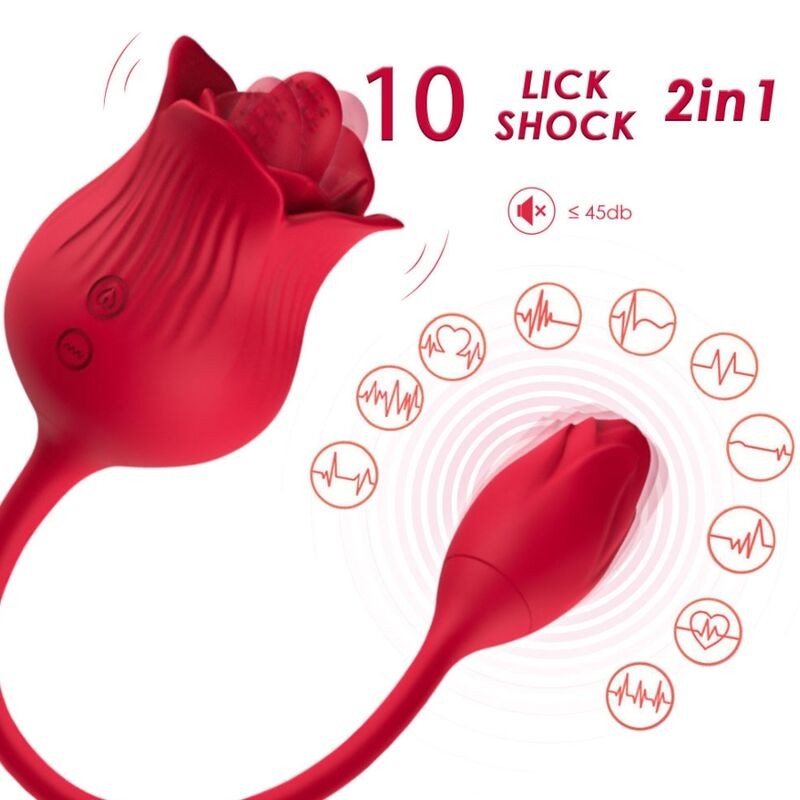 ARMONY - PINK CLITORIS STIMULATOR VIBRATOR WITH TAIL 10 MODES RED