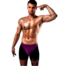 PASSION - BOXER 009 LILAC/BLACK EROTIC LINGERIE S/M