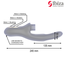 IBIZA - HI-TECH RABITT BRUSHING MEHRZELLEN-KLITORIAL- UND DOPPELWELLENVIBRATOR