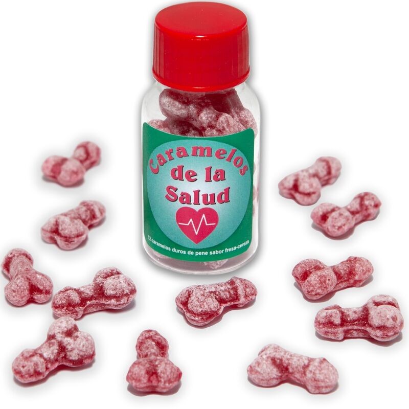 DIABLO PICANTE - 12 GESUNDHEITSBONBONS PENISFORM ERDBEERE/KIRSCHE