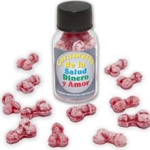 DIABLO PICANTE - 12 BONBONS SANTÉ-ARGENT-AMOUR FORME DE PÉNIS
