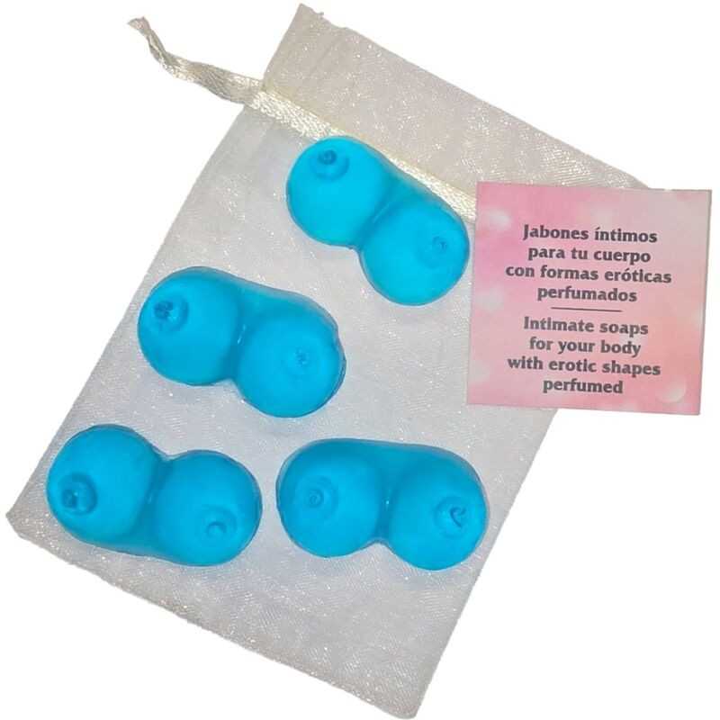 DIABLO PICANTE - 4 MINI SAVONS PARFUMÉS EN FORME DE SEINS BLEU DIABLO PICANTE - 4 MINI SAVONS PARFUMÉS EN FORME DE SEINS BLEU