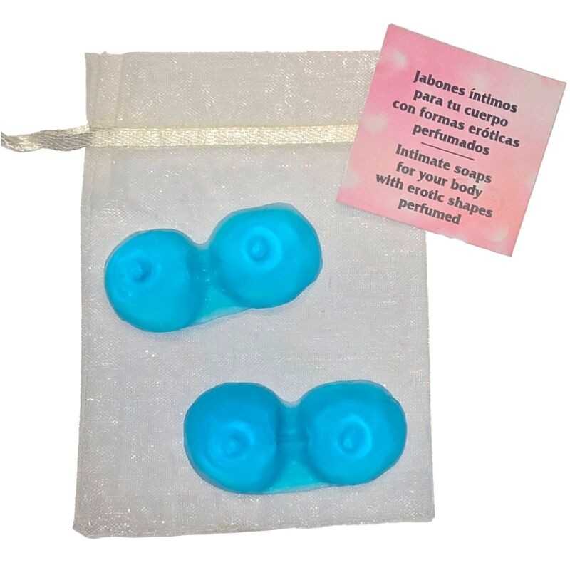 DIABLO PICANTE - 2 SAVONS PARFUMÉS EN FORME DE SEINS BLEU DIABLO PICANTE - 2 SAVONS PARFUMÉS EN FORME DE SEINS BLEU