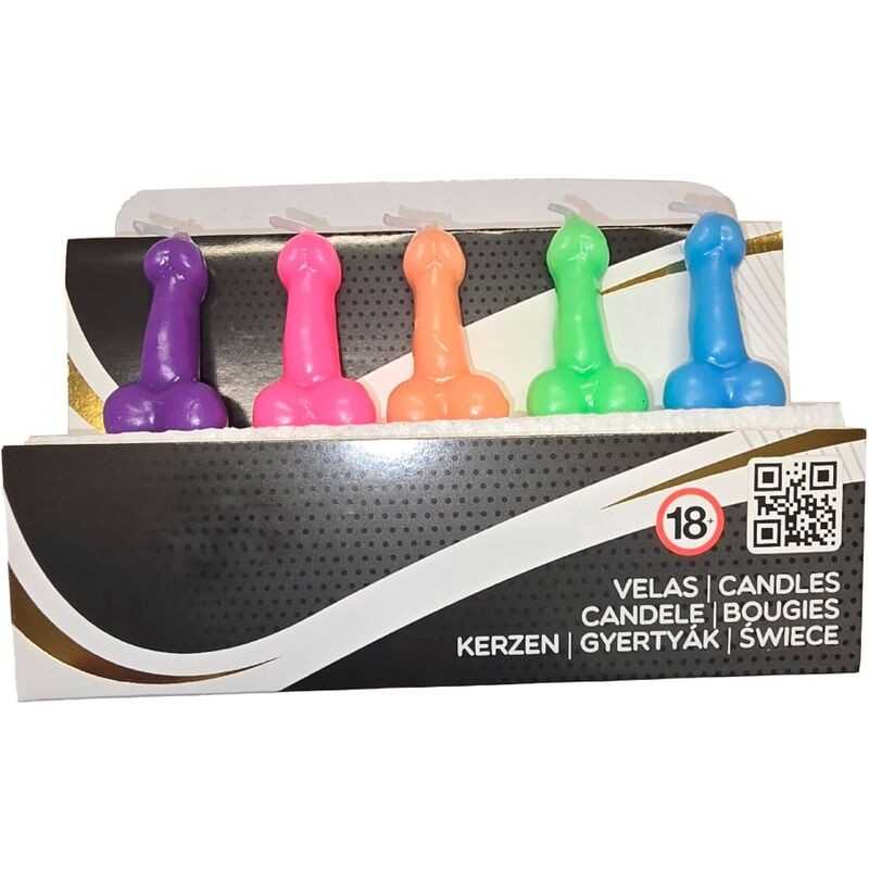 DIABLO PICANTE - CAIXA COM 5 VELAS EM FORMA DE PÊNIS EM CORES DIABLO PICANTE - CAIXA COM 5 VELAS EM FORMA DE PÊNIS EM CORES