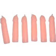 DIABLO PICANTE - 6 CANDELE A FORMA DI PENE CARNE